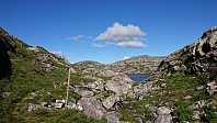 Trail splitting at the top of Sørdalen