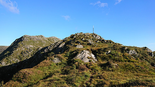 Approaching Ulriken Vest with the main summit of Ulriken to the left