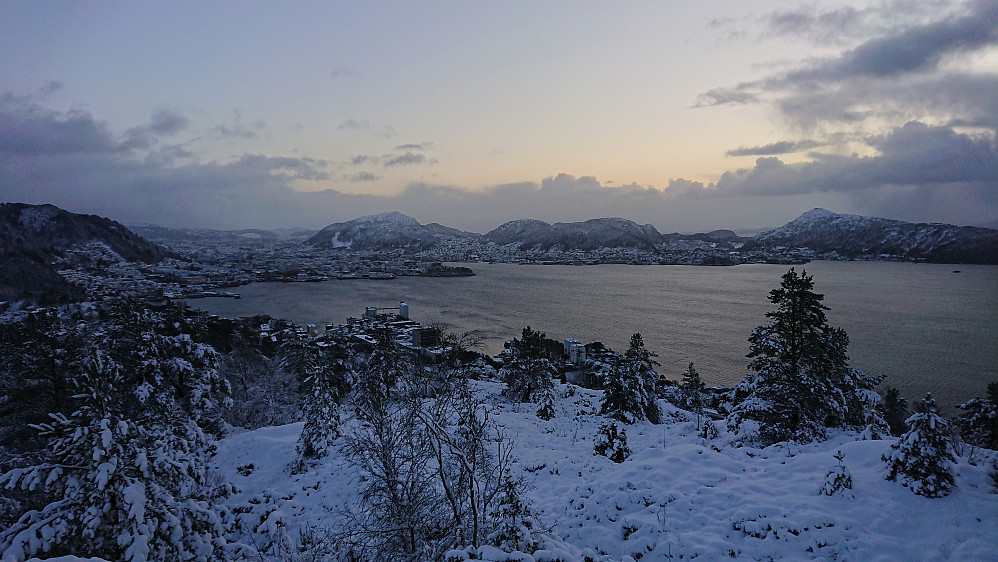 View towards the Bergen city center from Ørneberget