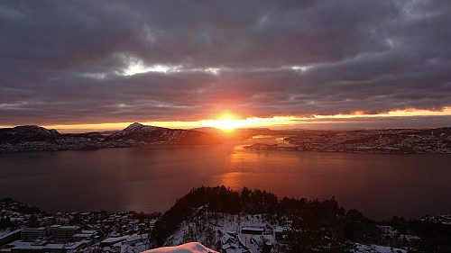 Sunset from west of the summit of Ørneberget