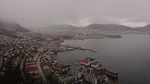 Towards the Bergen city center from Sandviksbatteriet