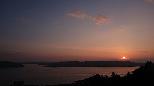Sunset from south of the summit of Håmanen