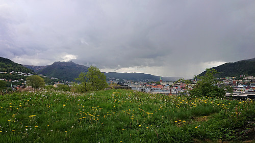 Southeast from Fredriksberg with Ulriken to the left