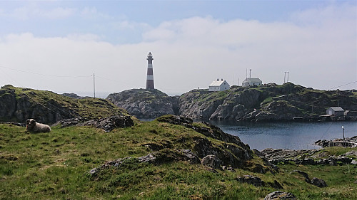 Hellisøy lighthouse from the main Fedje island