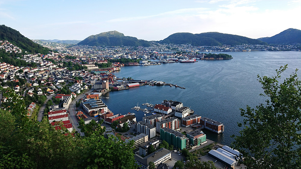 Towards the Bergen city center from Sandviksbatteriet