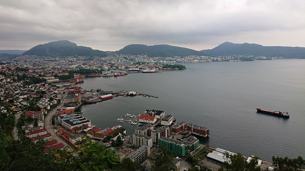 The Bergen city center from Sandviksbatteriet