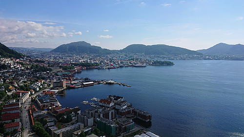 Towards the Bergen city center from Sandviksbatteriet