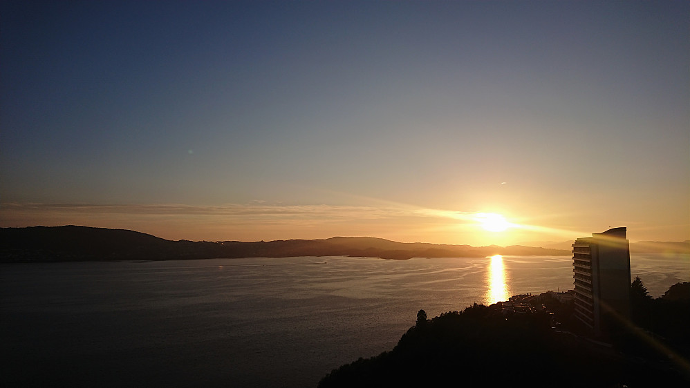 Sunset from Lønborg at the end of the hike