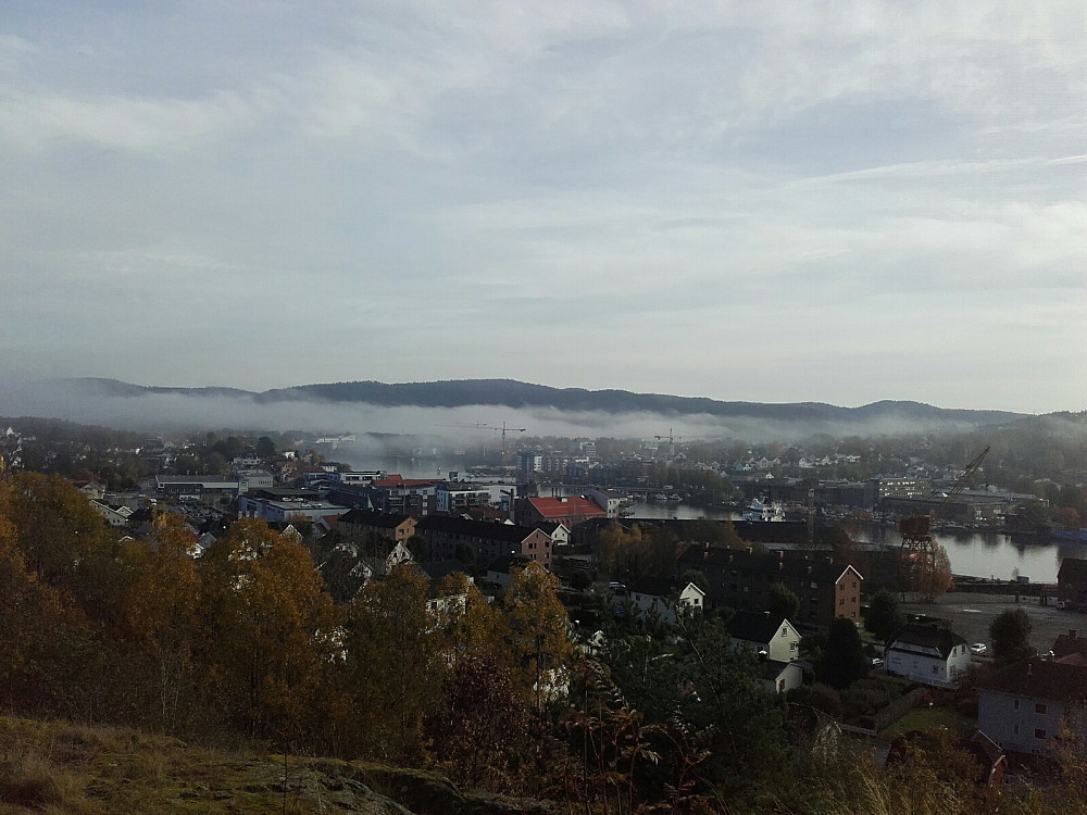 Frydentopp utsikt mot Porsgrunn sentrum