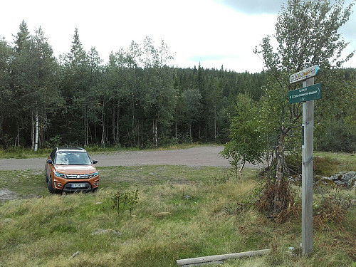 Parkeringen på Viddaseter ved stistart
