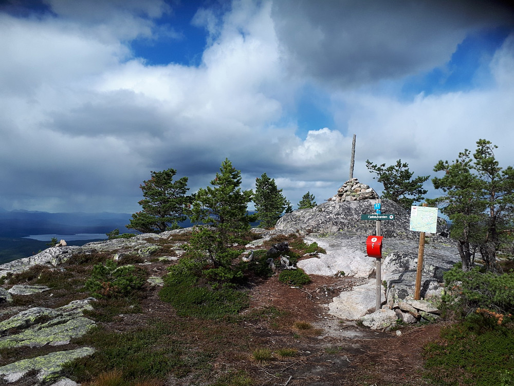 Toppen med kasse og varde