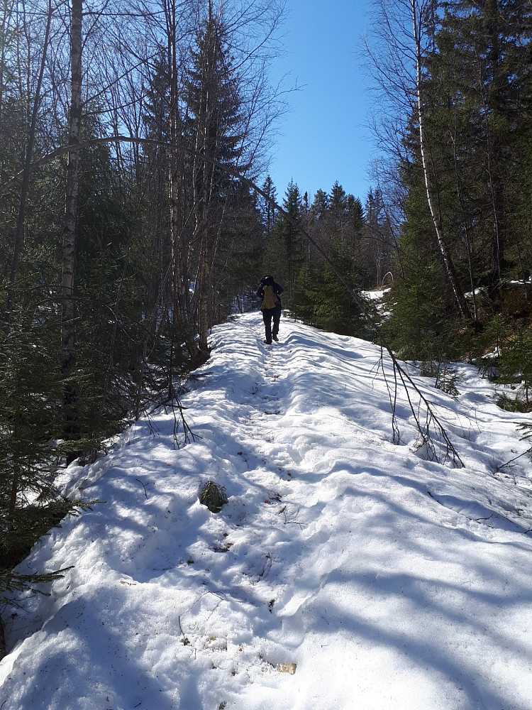 Fortsatt en del snø i baklia