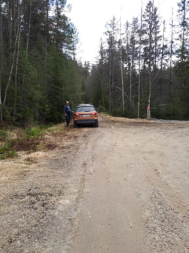 Romslig snuplass for skogsbilveg