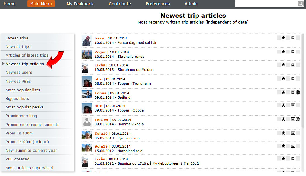 Topplister og oversikter