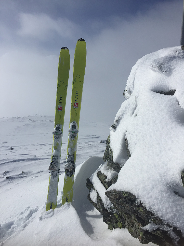 Mine ski på toppen