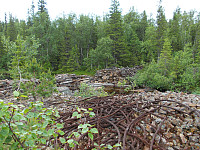Rester fra gruvedriften i Skjækerdalsgruva