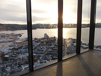 Panoramavinduer på paviljongen på Klompen