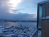 Utsikt fra paviljongen på Klompen over Namsos