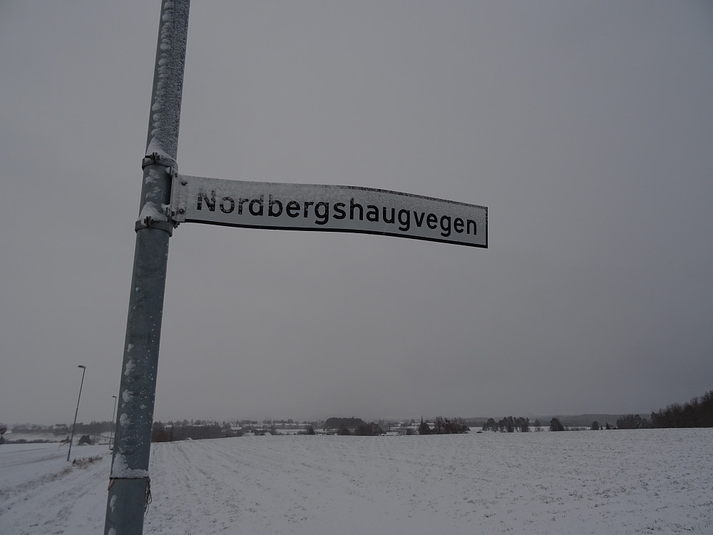 Nordbergshaugvegen fører til Nordbergshaugen