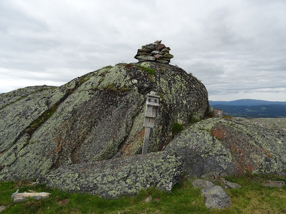 Toppvarden på toppsteinen på Svarfjellet