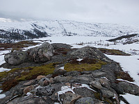 Utsikt fra trigpunktet på Nonsfjellet mot Kvennsjøen (ikke høyeste punkt)