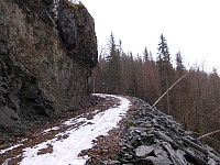 Snøen forsvinner snart på skogsbilveien til Støvraseteren