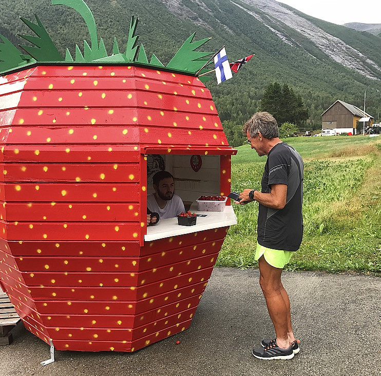 Morsomt jordbærutsalg i Valldal :)